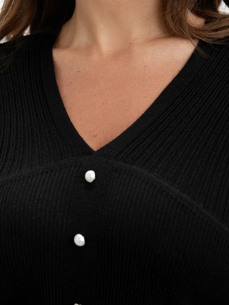 Plain Rib Knit Button Front Knit Top sold by Bloomchic product image thumbnail 5