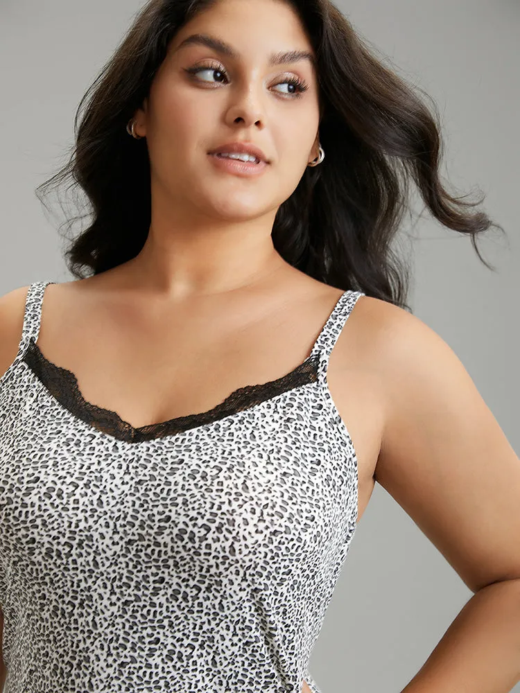 Leopard Print Eyelet Lace Sleep Cami Dress sold by Bloomchic product image thumbnail 5