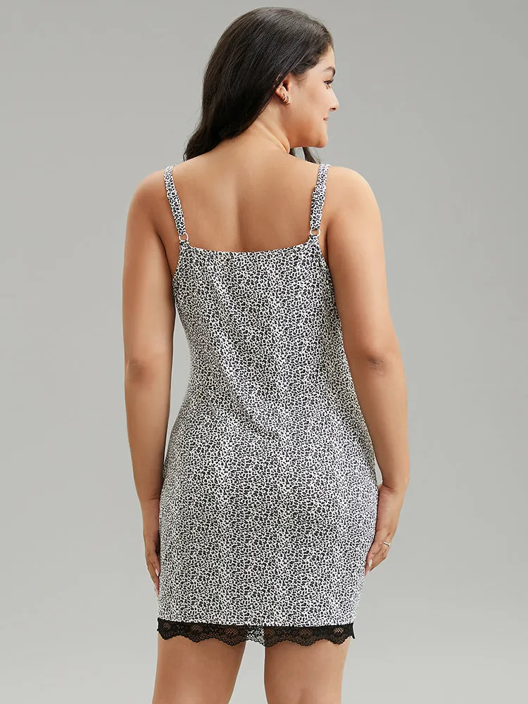 Leopard Print Eyelet Lace Sleep Cami Dress sold by Bloomchic product image thumbnail 2