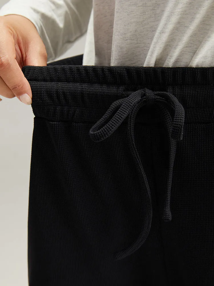 Plain Texture Pocket Drawstring Elastic Waist Sweatpants sold by Bloomchic product image thumbnail 5