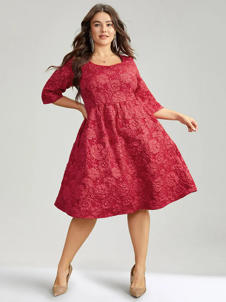 Plain Textured Square Neck Pocket Dress sold by Bloomchic product image thumbnail 5