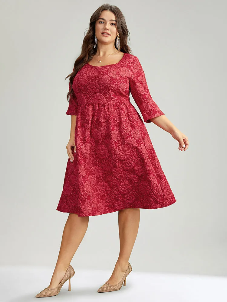 Plain Textured Square Neck Pocket Dress sold by Bloomchic product image thumbnail 3