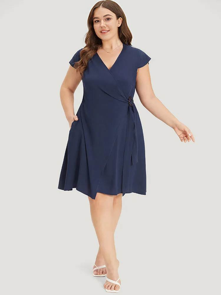 Supersoft Essentials Solid Buckle Detail Ruffle Split Hem Dress sold by Bloomchic product image thumbnail 4