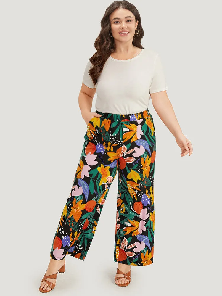 Floral Print Pocket Elastic Waist Loose Pants sold by Bloomchic product image thumbnail 3