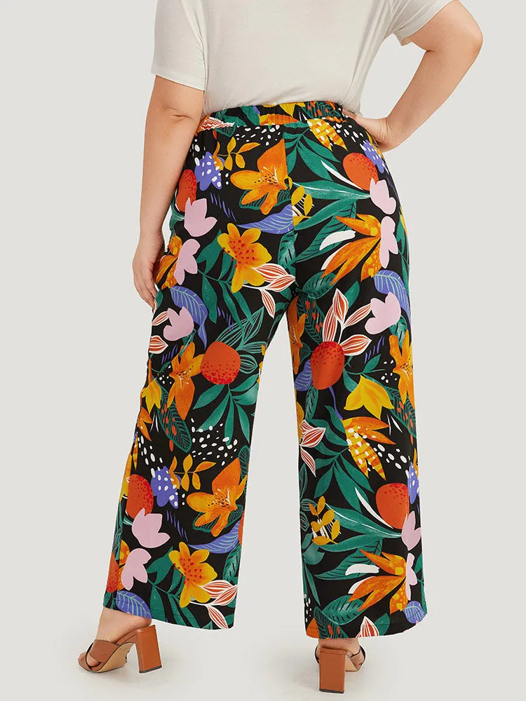 Floral Print Pocket Elastic Waist Loose Pants sold by Bloomchic product image thumbnail 4