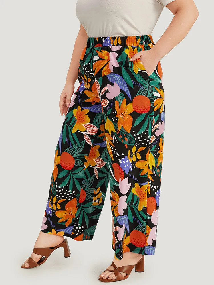 Floral Print Pocket Elastic Waist Loose Pants sold by Bloomchic product image thumbnail 2