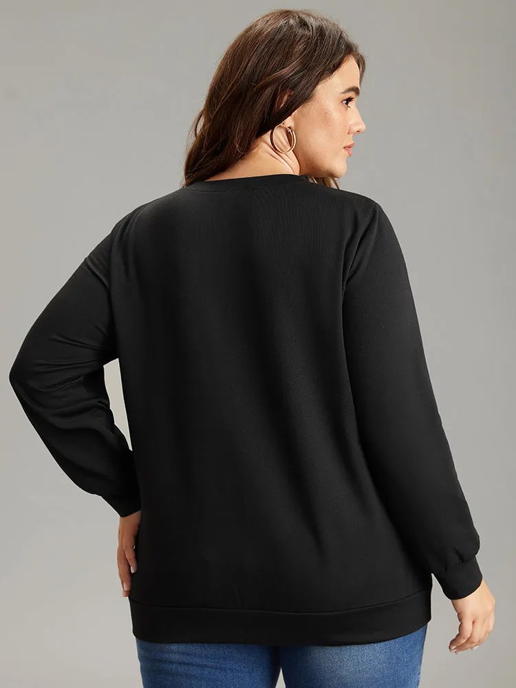 Heart Print Round Neck Sweatshirt sold by Bloomchic product image thumbnail 3