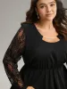 Guipure Lace Metal Detail Cut Out Hanky Hem Blouse sold by Bloomchic