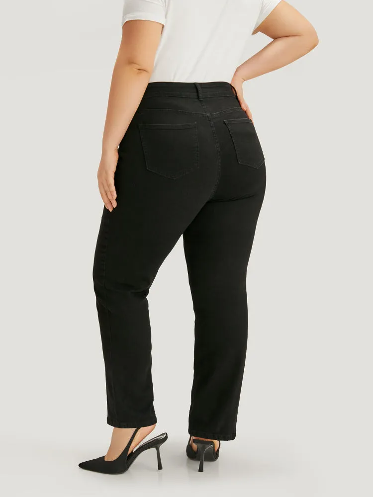 Solid High Rise Black Wash Jeans sold by Bloomchic product image thumbnail 5
