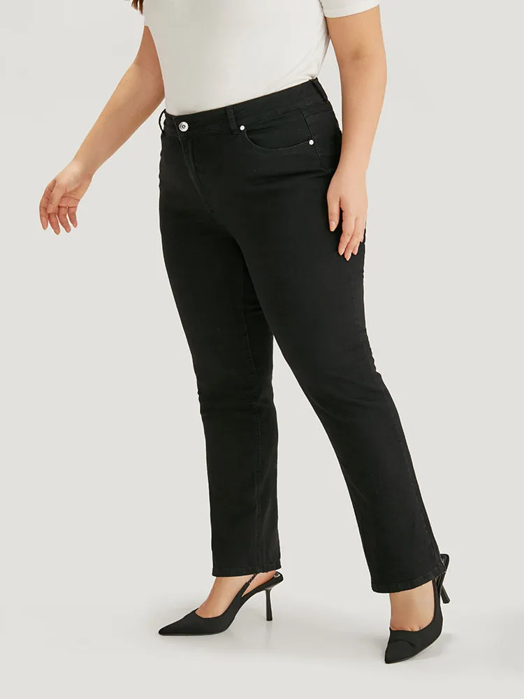 Solid High Rise Black Wash Jeans sold by Bloomchic product image thumbnail 4