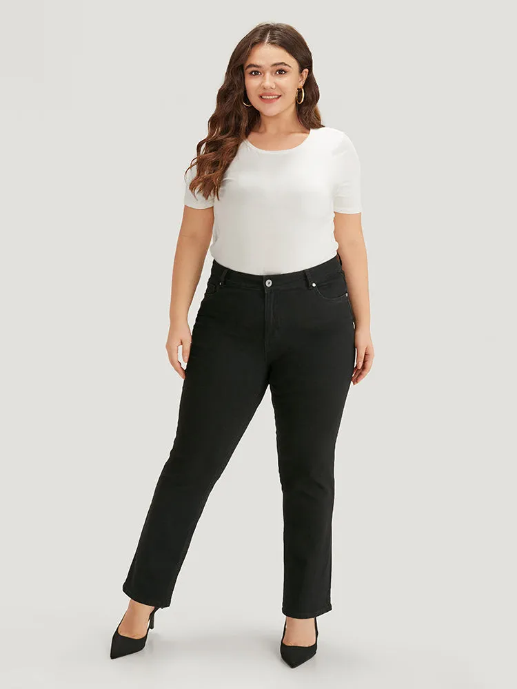 Solid High Rise Black Wash Jeans sold by Bloomchic product image thumbnail 3