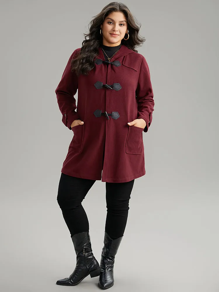 Plain Duffle Button Pocket Hooded Coat sold by Bloomchic product image thumbnail 4