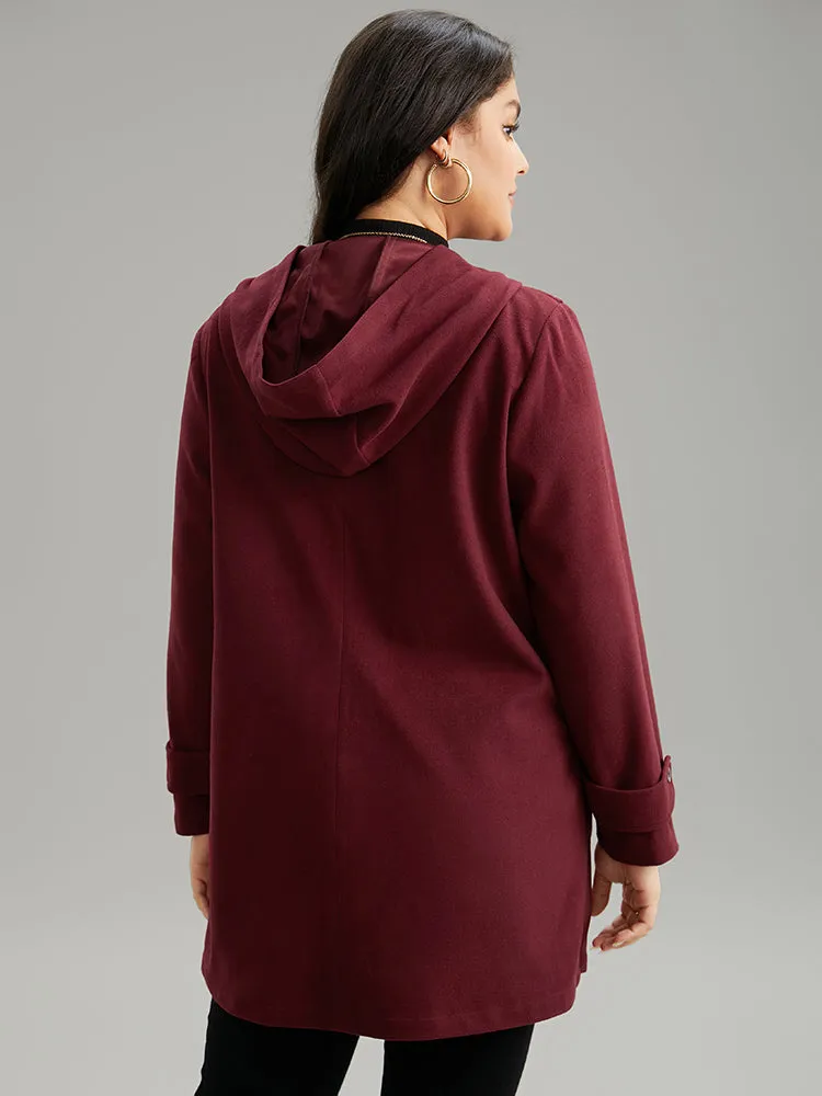 Plain Duffle Button Pocket Hooded Coat sold by Bloomchic product image thumbnail 5