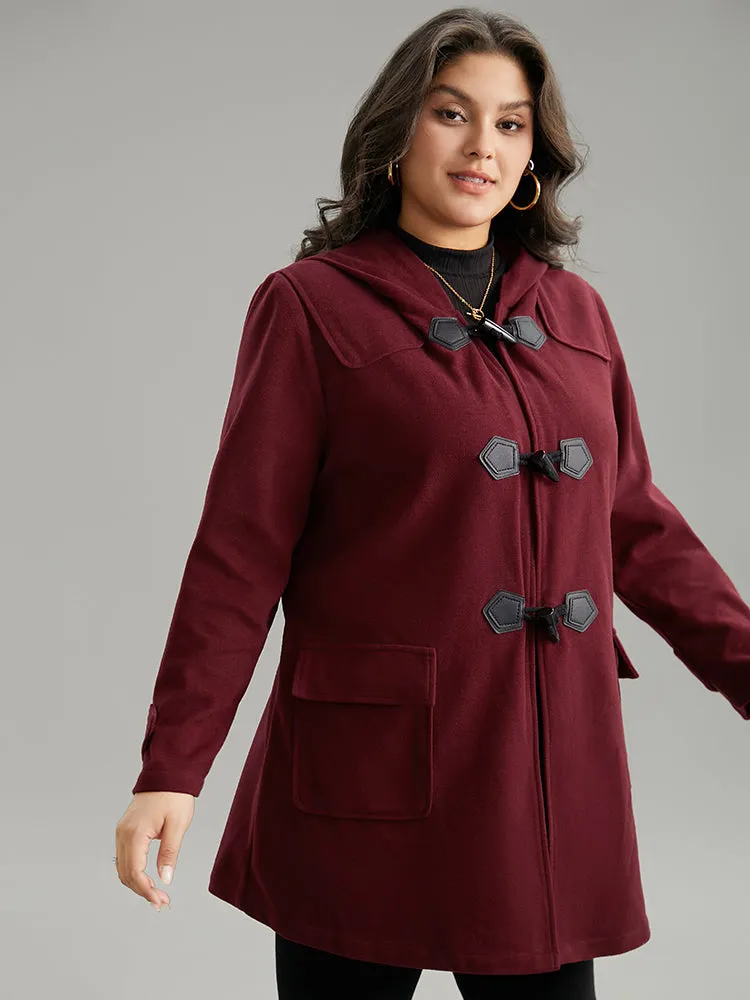 Plain Duffle Button Pocket Hooded Coat sold by Bloomchic product image thumbnail 3