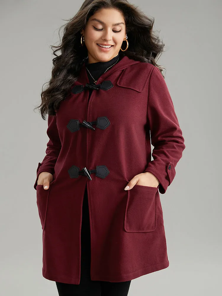 Plain Duffle Button Pocket Hooded Coat sold by Bloomchic product image thumbnail 2