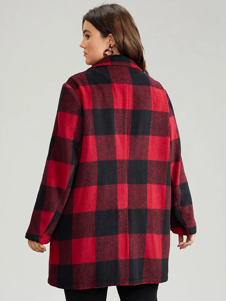 Plaid Print Button Down Pocket Tunic Coat sold by Bloomchic product image thumbnail 2