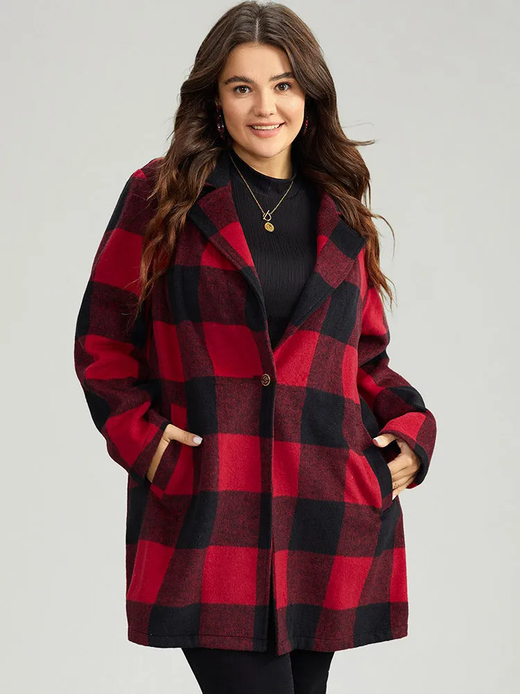 Plaid Print Button Down Pocket Tunic Coat sold by Bloomchic product image thumbnail 5