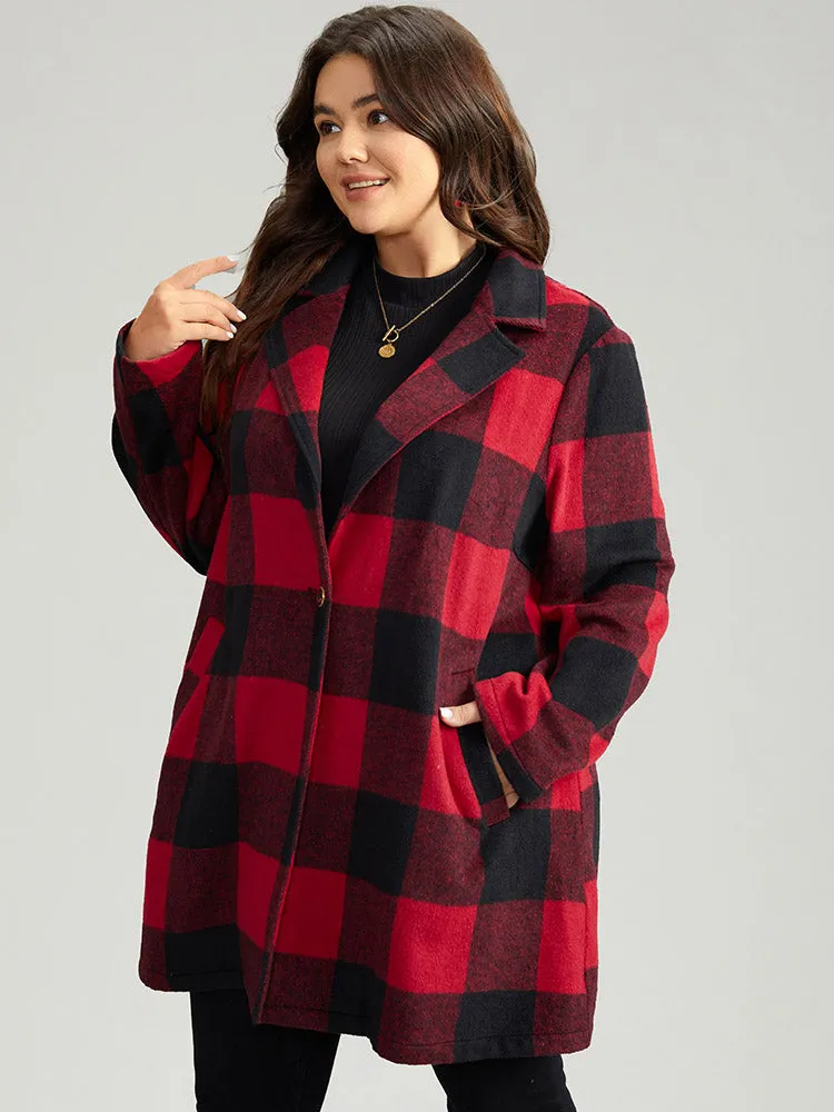 Plaid Print Button Down Pocket Tunic Coat sold by Bloomchic product image thumbnail 3