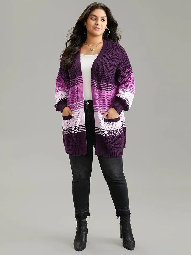 Colorblock Contrast Pocket Raglan Sleeve Cardigan sold by Bloomchic product image thumbnail 3