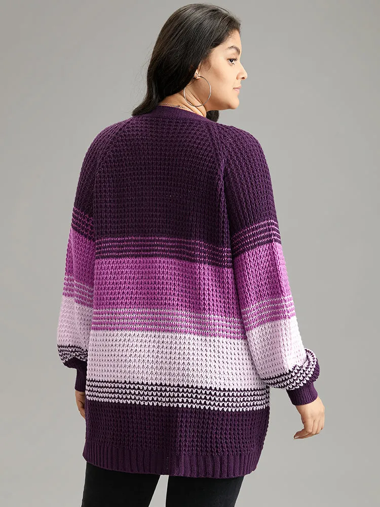 Colorblock Contrast Pocket Raglan Sleeve Cardigan sold by Bloomchic product image thumbnail 2