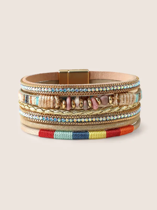 Vacation Colored Natural Stone Bracelet sold by Bloomchic