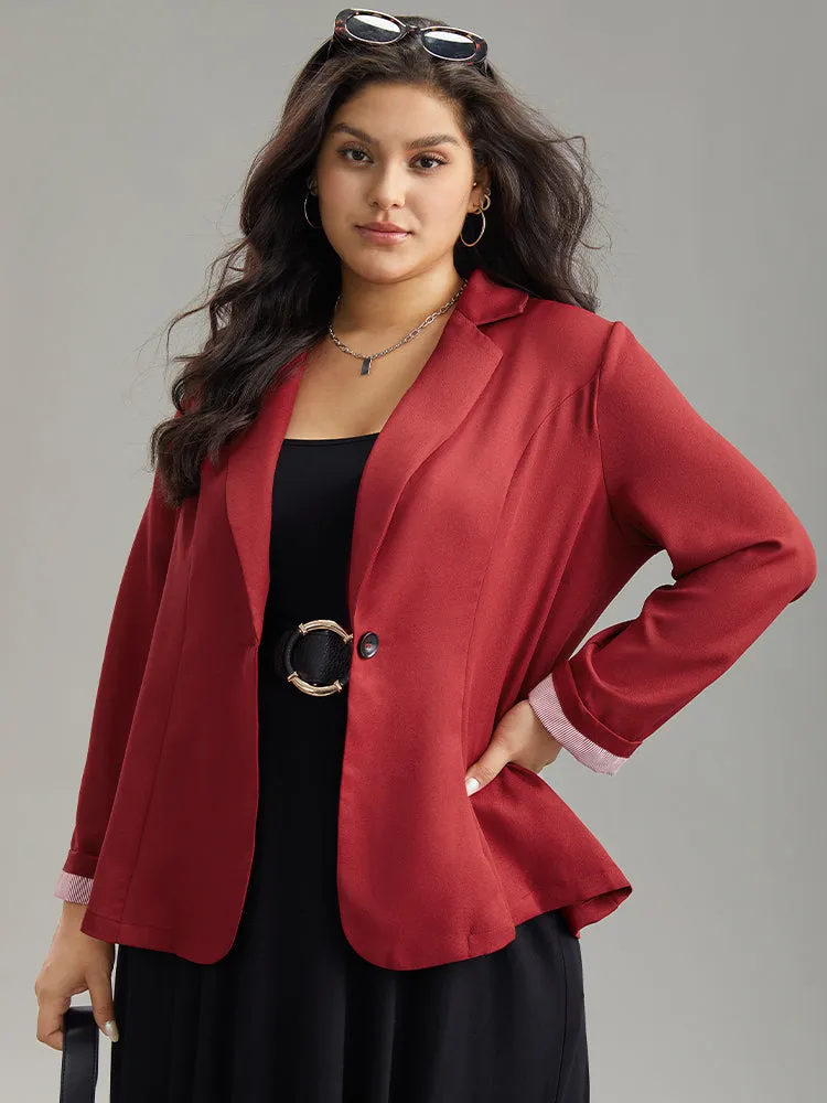 Striped Patchwork Button Up Roll Sleeve Blazer sold by Bloomchic product image thumbnail 3