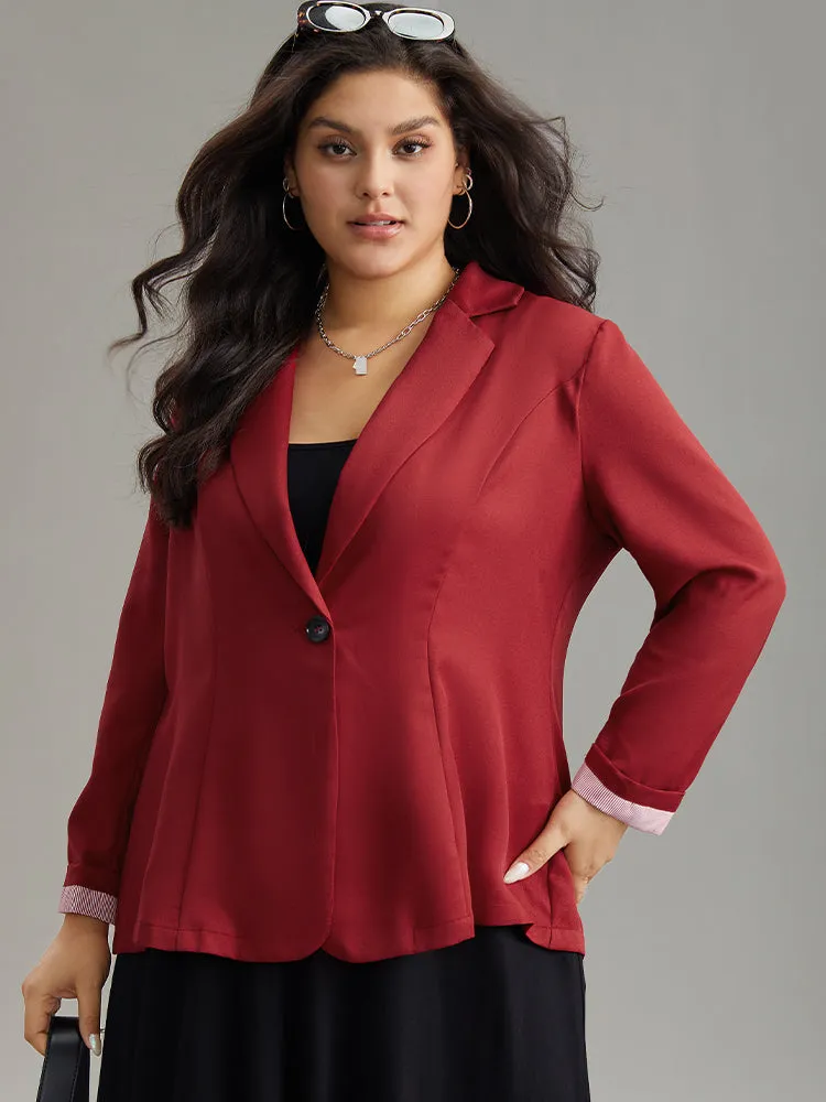 Striped Patchwork Button Up Roll Sleeve Blazer sold by Bloomchic product image thumbnail 2