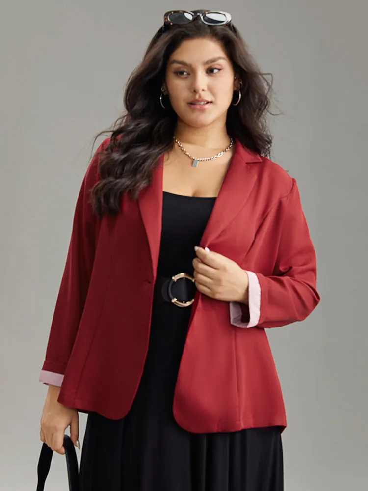 Striped Patchwork Button Up Roll Sleeve Blazer sold by Bloomchic