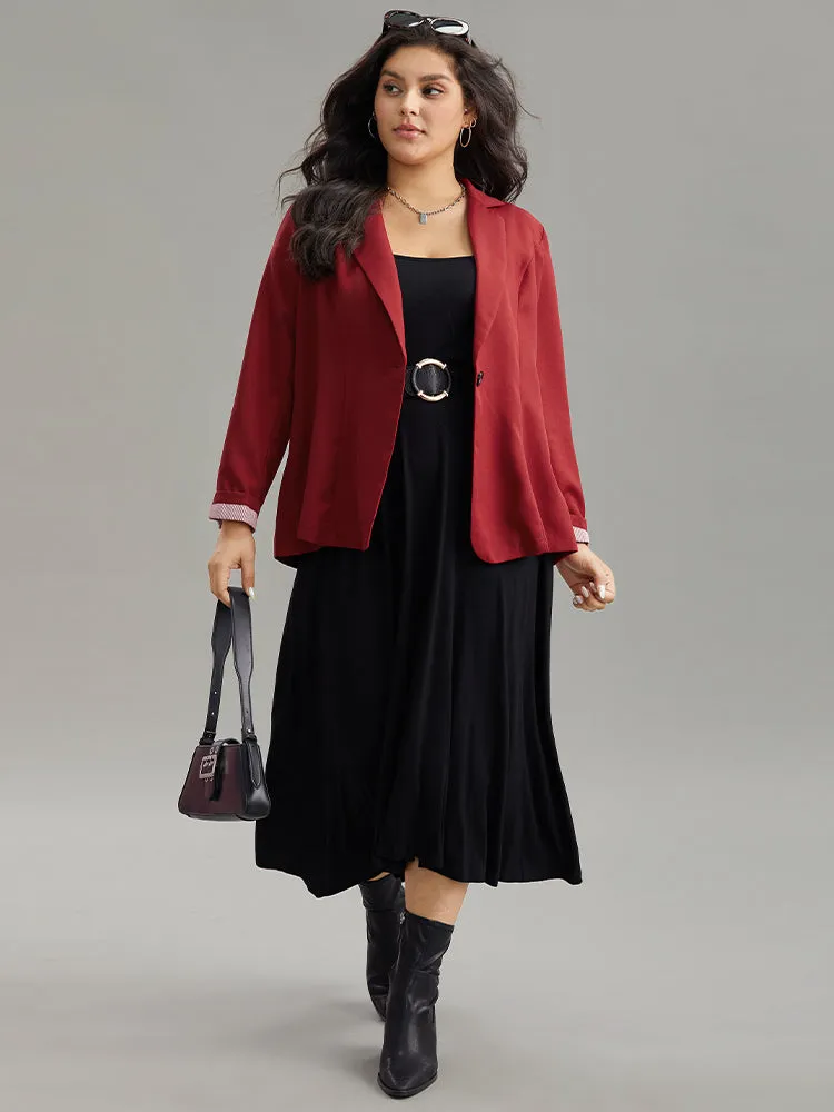 Striped Patchwork Button Up Roll Sleeve Blazer sold by Bloomchic product image thumbnail 5