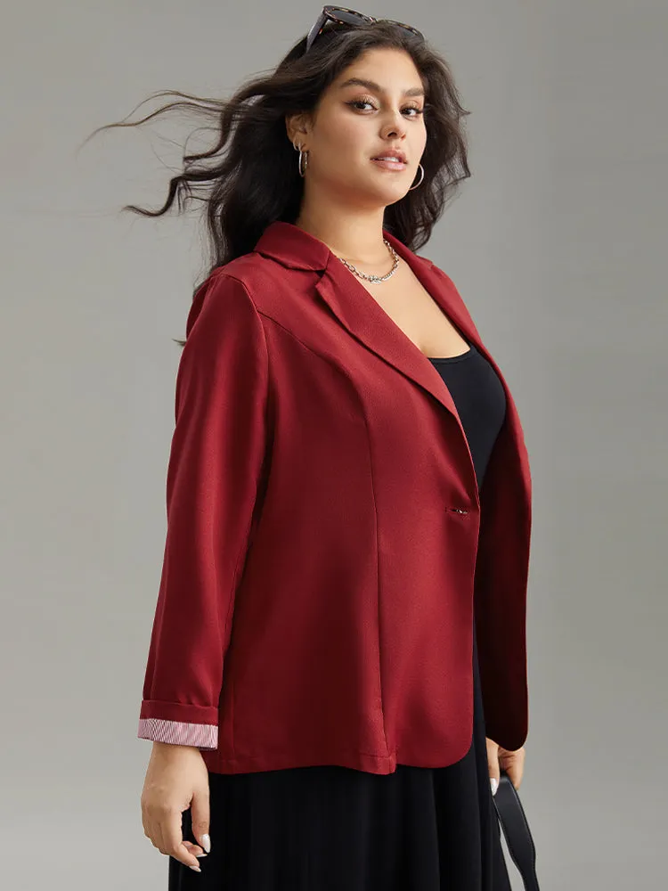 Striped Patchwork Button Up Roll Sleeve Blazer sold by Bloomchic product image thumbnail 4
