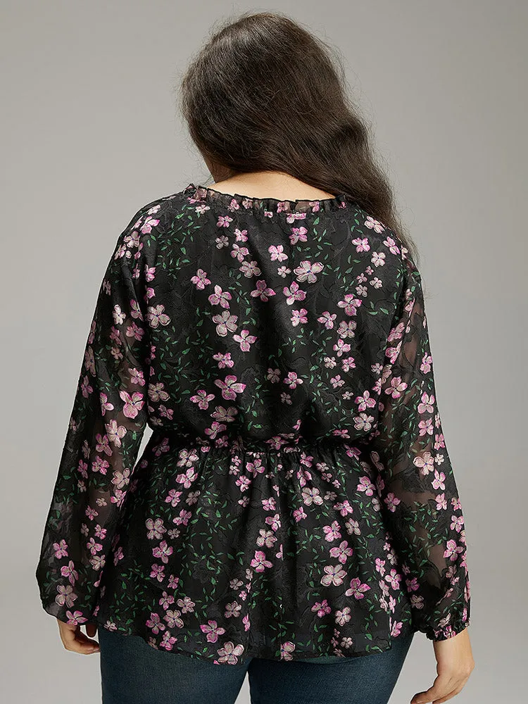 Floral Print Frill Trim Blouse sold by Bloomchic product image thumbnail 5