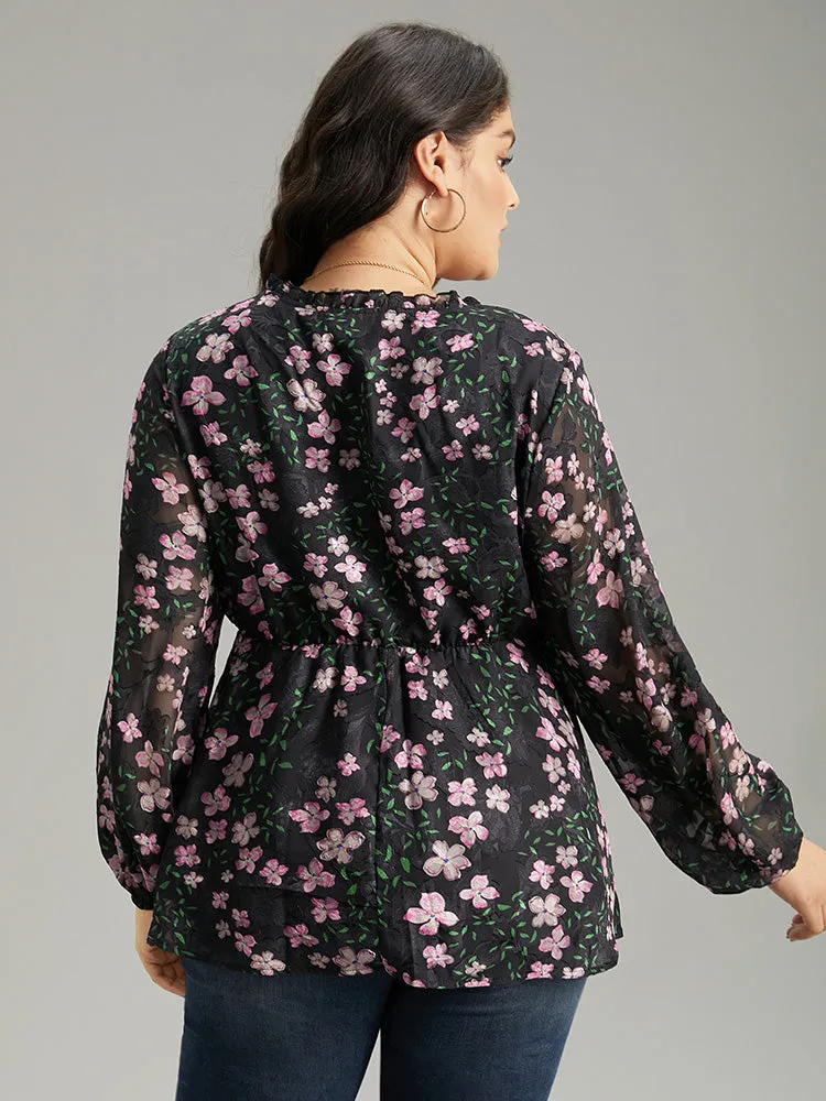 Floral Print Frill Trim Blouse sold by Bloomchic product image thumbnail 4