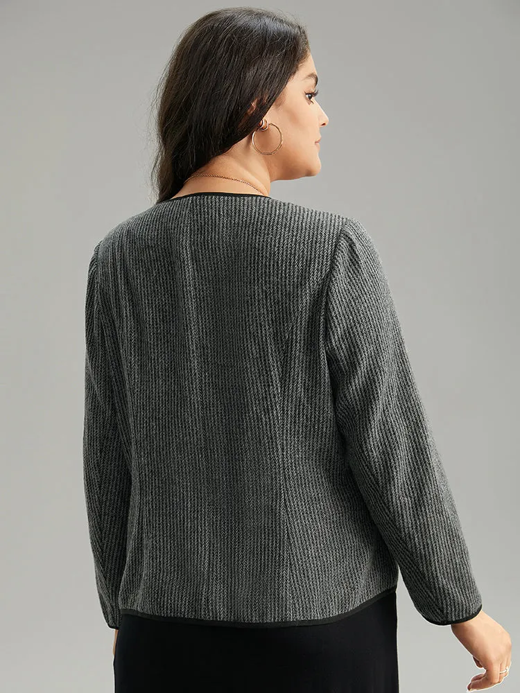 Solid Textured Patchwork Zipper Pocket Blazer sold by Bloomchic product image thumbnail 2