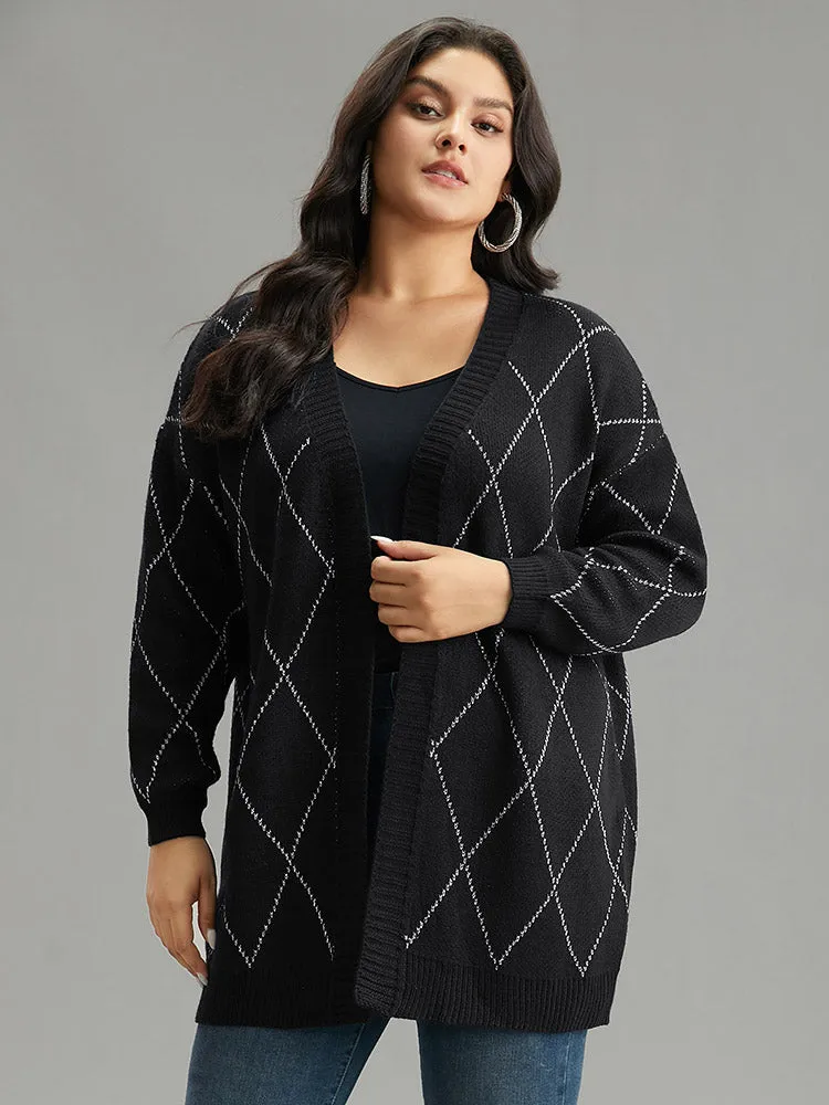 Sparkly Plaid Open Front Cardigan sold by Bloomchic product image thumbnail 3