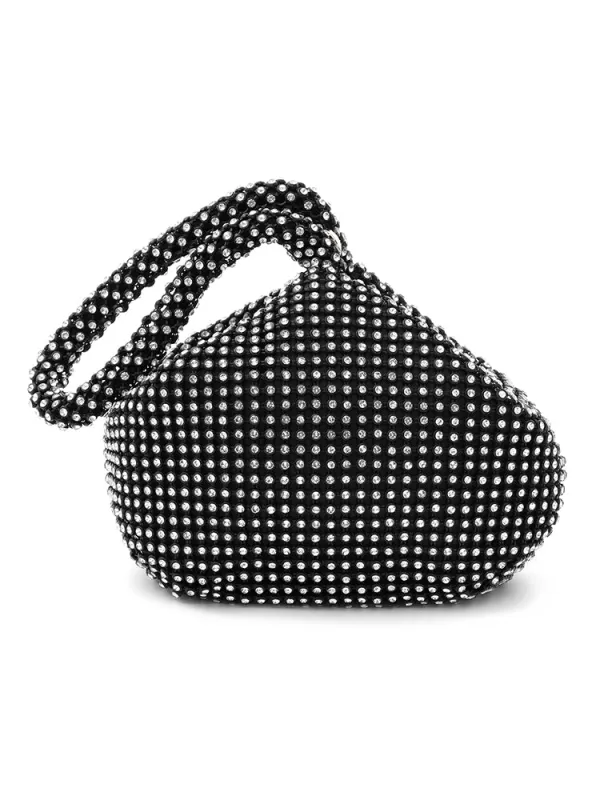 Rhinestone Zipper Snap Button Evening Bag sold by Bloomchic