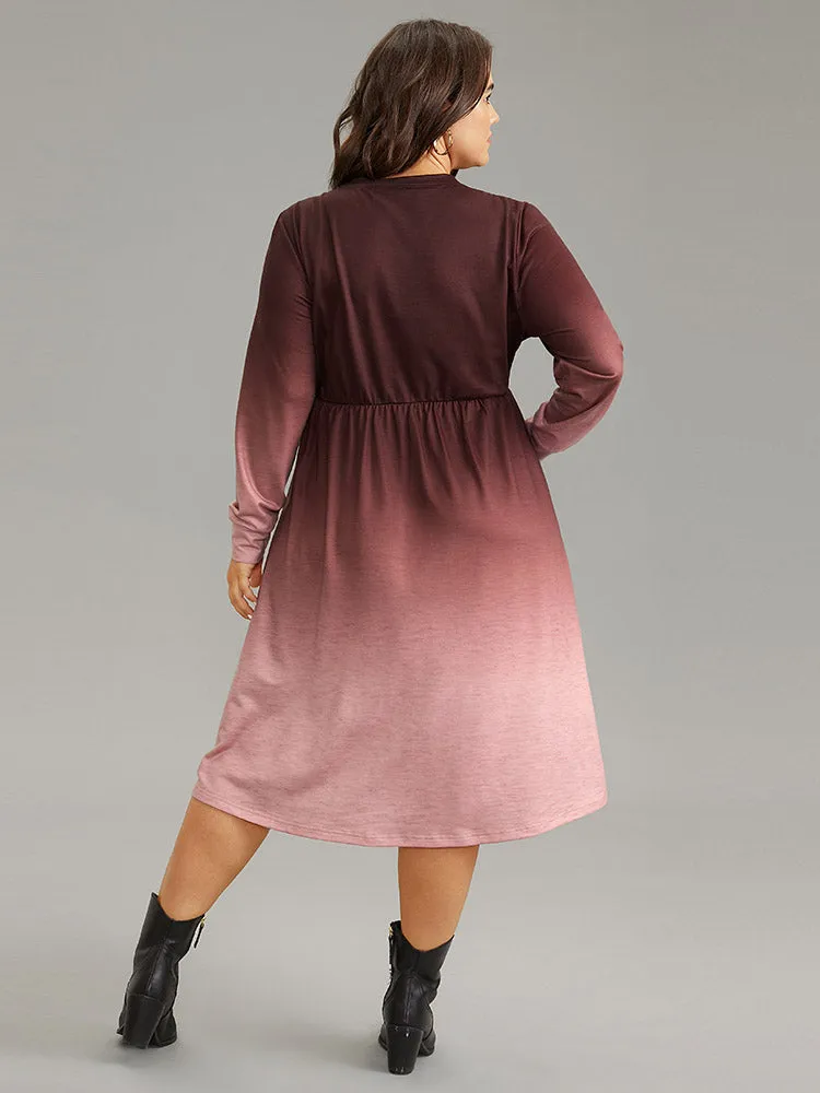 Letter Tie Dye Gathered Elastic Waist Dress sold by Bloomchic product image thumbnail 3