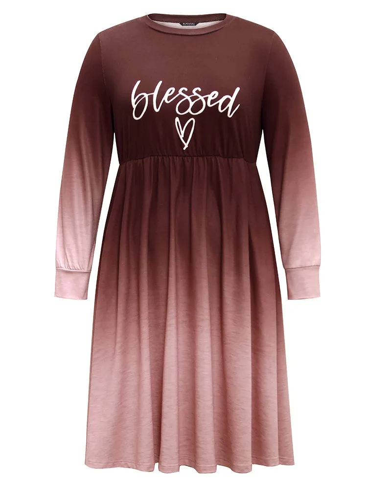 Letter Tie Dye Gathered Elastic Waist Dress sold by Bloomchic product image thumbnail 5