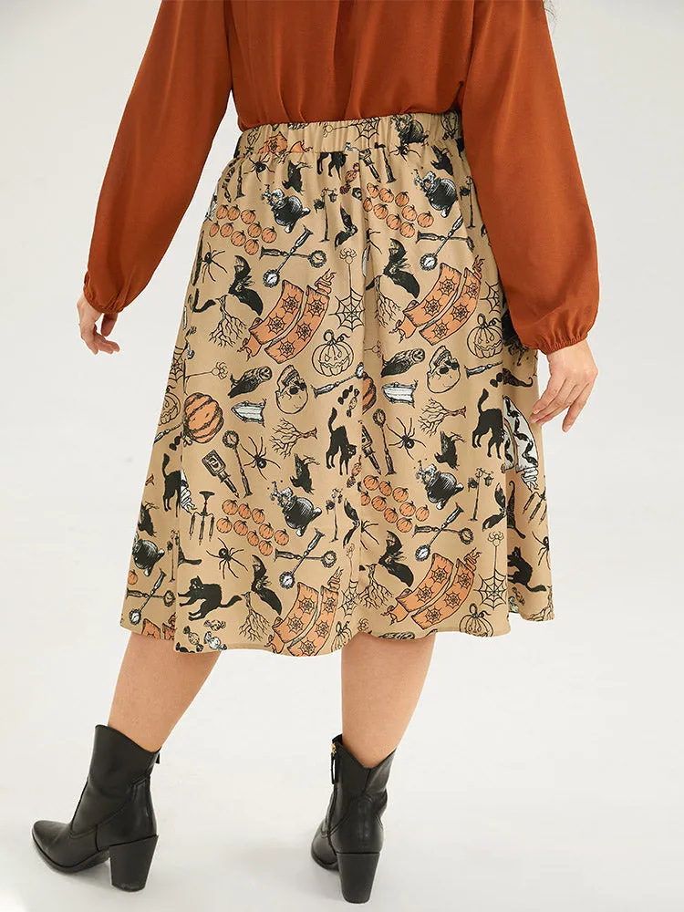 Halloween Graphic Woven Skirt sold by Bloomchic product image thumbnail 4