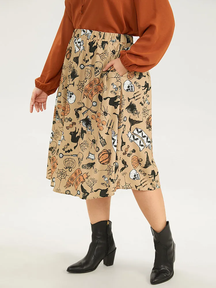 Halloween Graphic Woven Skirt sold by Bloomchic product image thumbnail 3