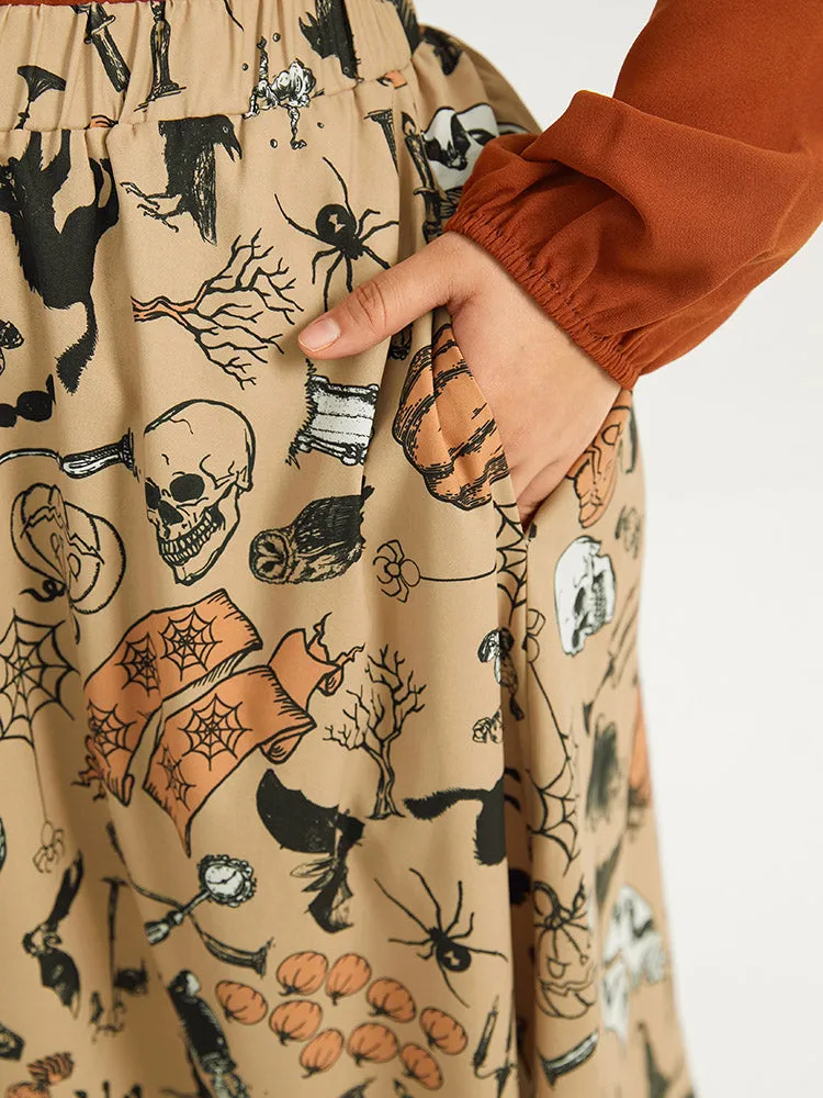 Halloween Graphic Woven Skirt sold by Bloomchic product image thumbnail 5