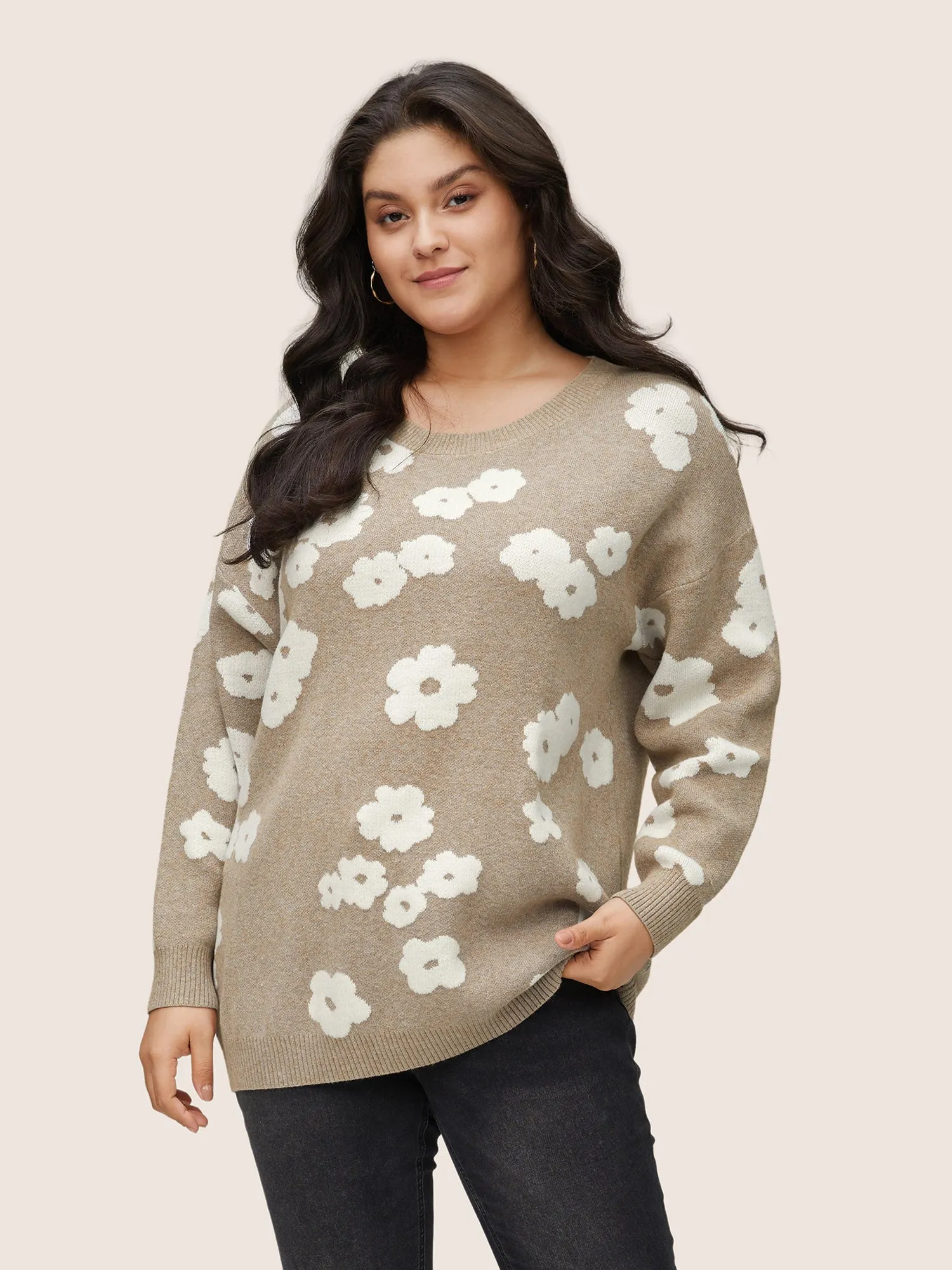 Supersoft Essentials Floral Jacquard Pullover sold by Bloomchic