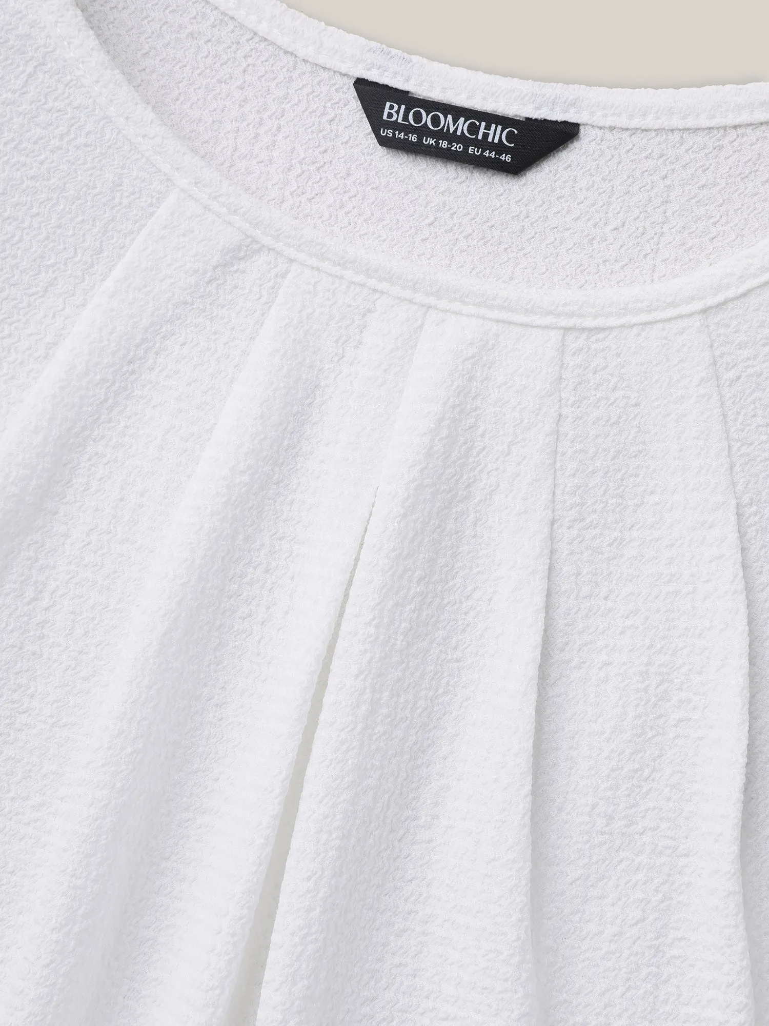 Stretchy Textured Pleated Round Neck T-Shirt sold by Bloomchic product image thumbnail 5