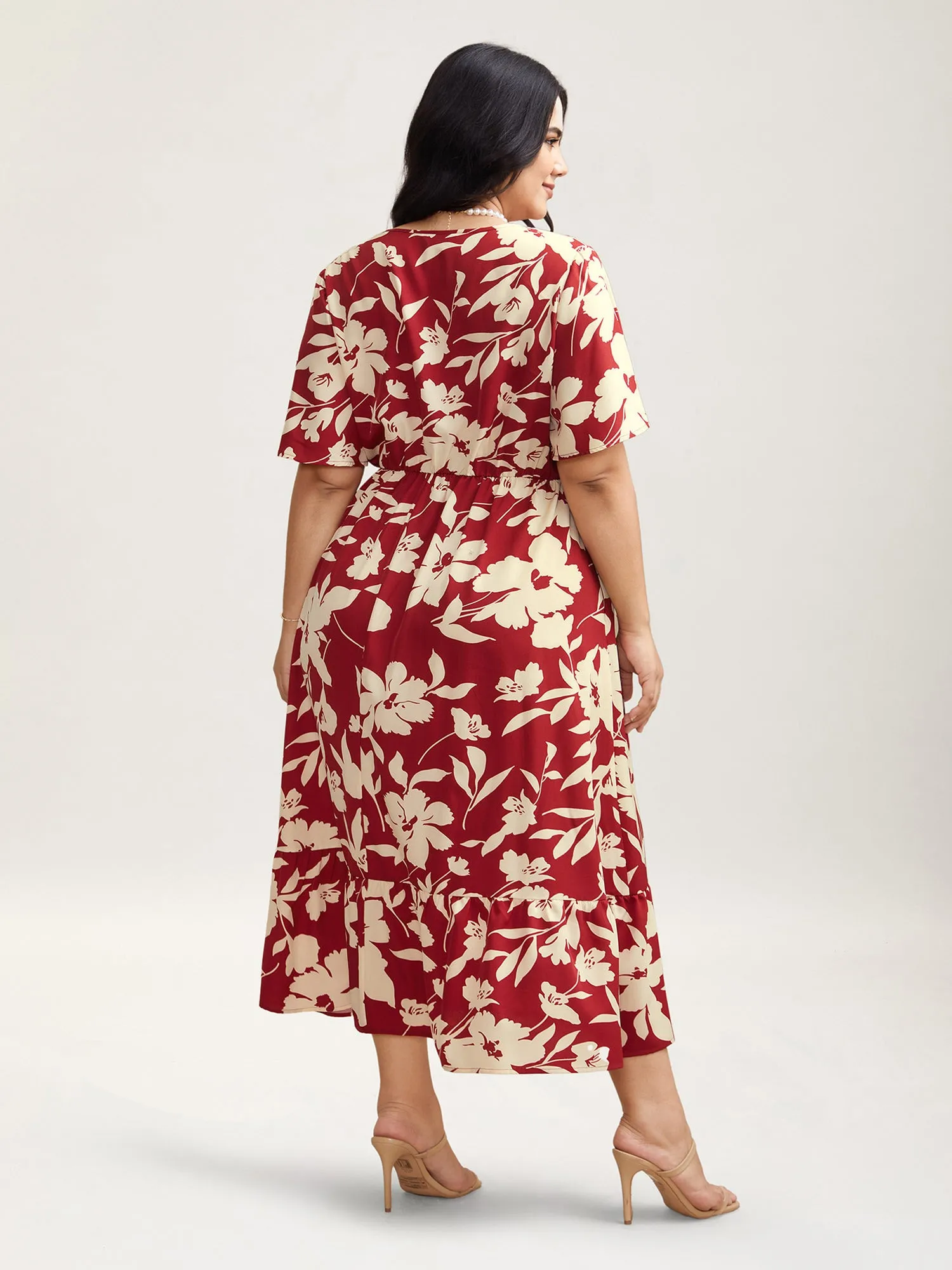 Flirty Floral Print Tied Tiered Maxi Dress sold by Bloomchic product image thumbnail 4