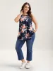 Rosy Print Halter Neck Top sold by Bloomchic