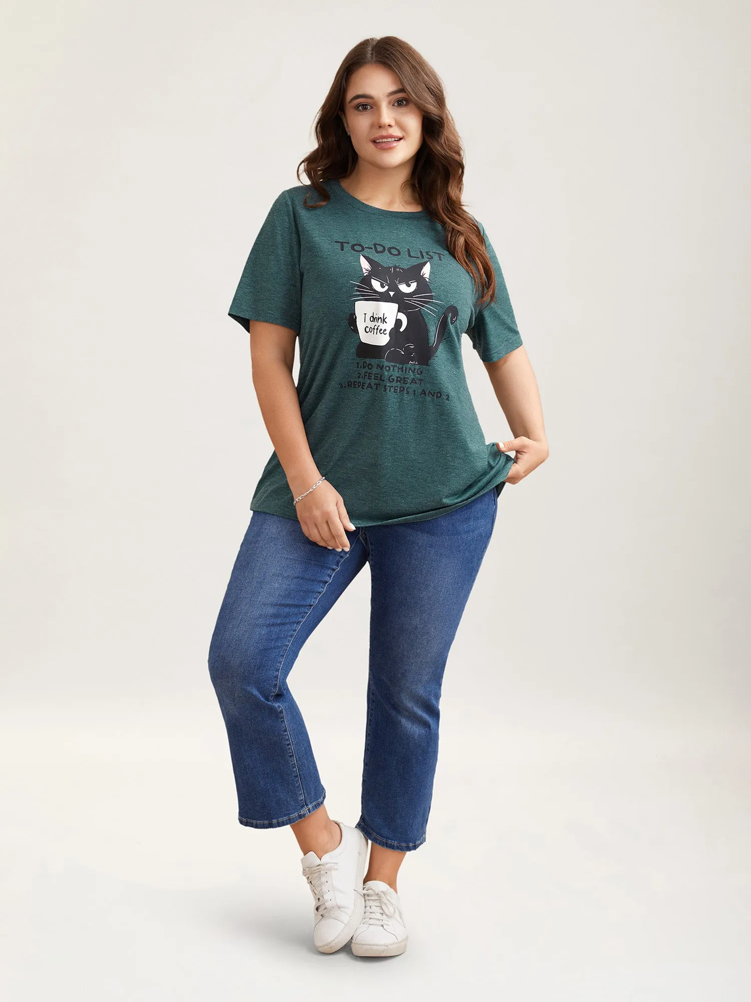 Cat To-Do List Heathered T-Shirt sold by Bloomchic product image thumbnail 4
