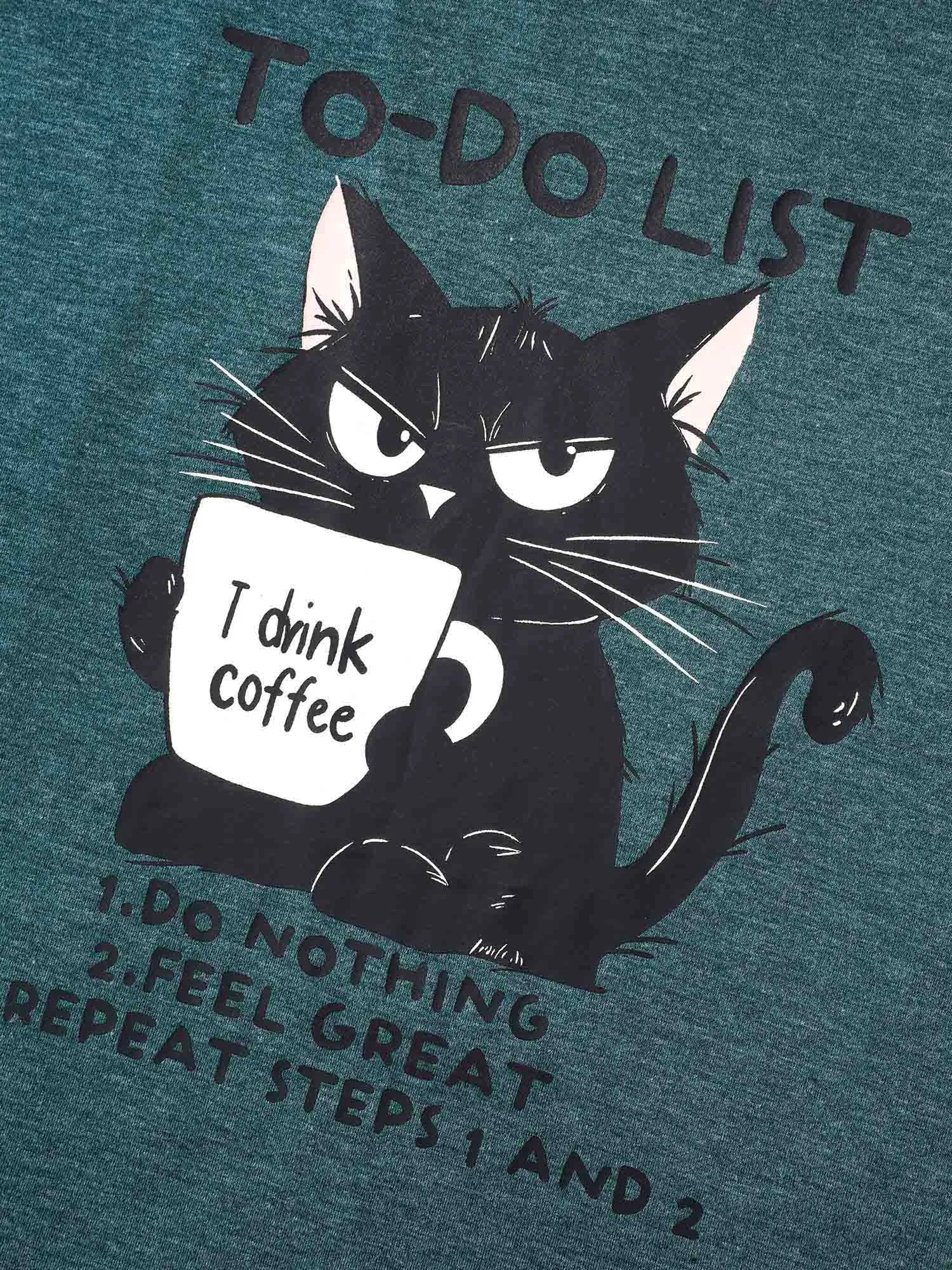Cat To-Do List Heathered T-Shirt sold by Bloomchic product image thumbnail 5