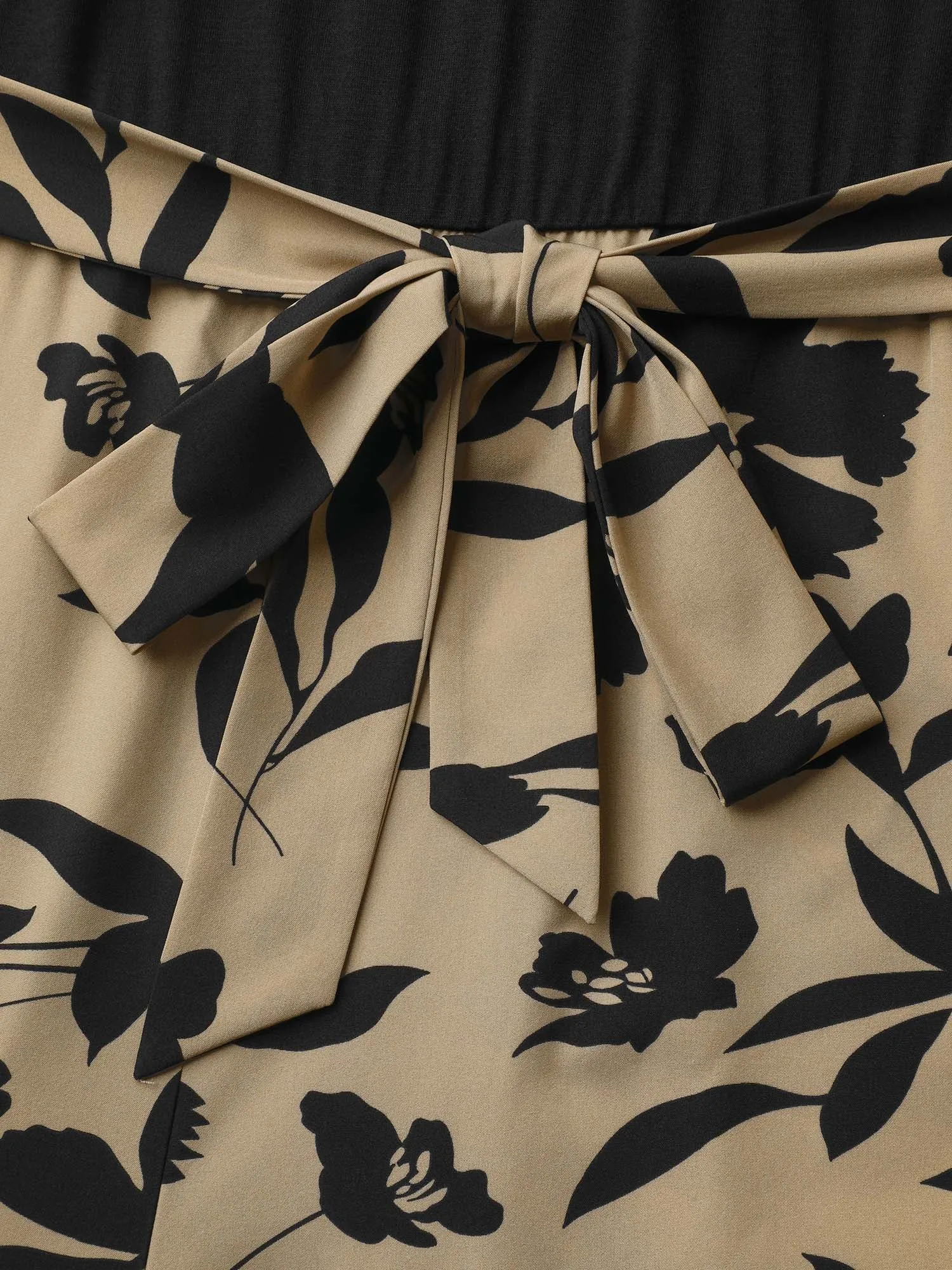 Floral Print Spliced Belted Wide-Leg Jumpsuit sold by Bloomchic product image thumbnail 5