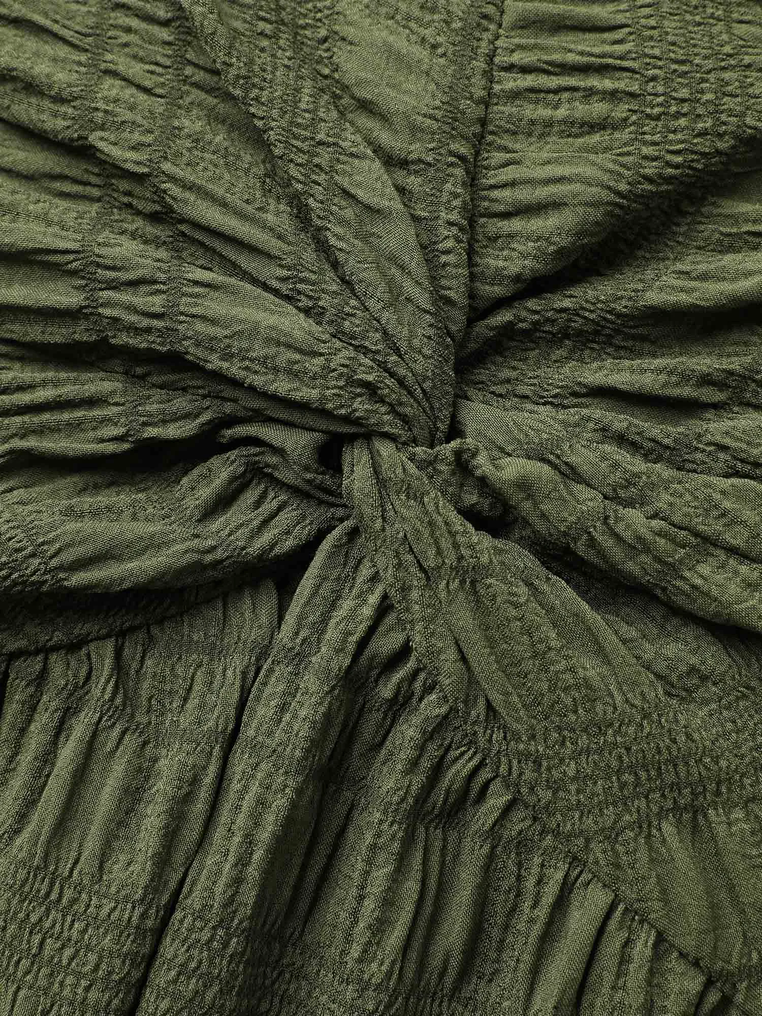 Textured Front-Twist Square Neck Midi Dress sold by Bloomchic product image thumbnail 5