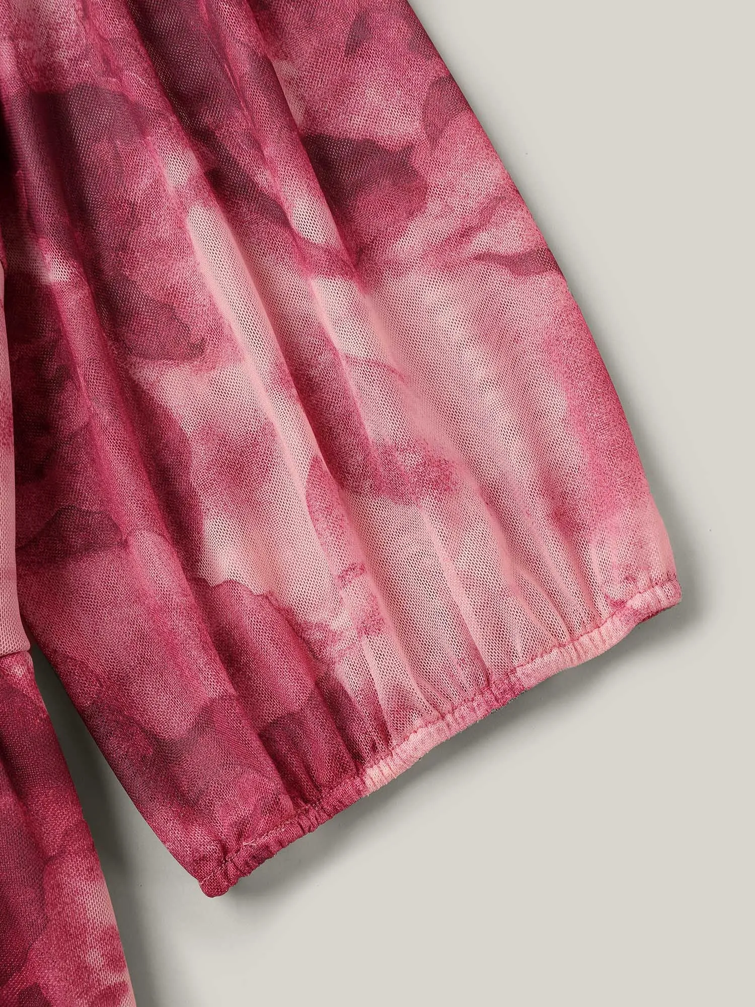 Ombre Gradient Mesh Puff Sleeve Midi Dress sold by Bloomchic product image thumbnail 5