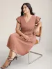 Contrast Lace Flutter Sleeve Breezy Midi Dress sold by Bloomchic